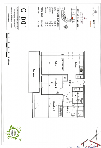 Vente Appartement  3 pièces - 60m² 50110 Tourlaville