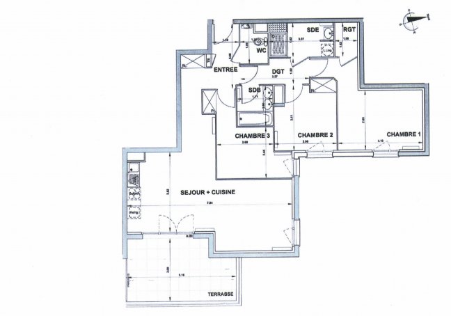 Location Appartement  4 pièces - 87.55m² 77000 Melun